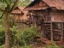 Typical village homes out on the Bolaven Plateau.